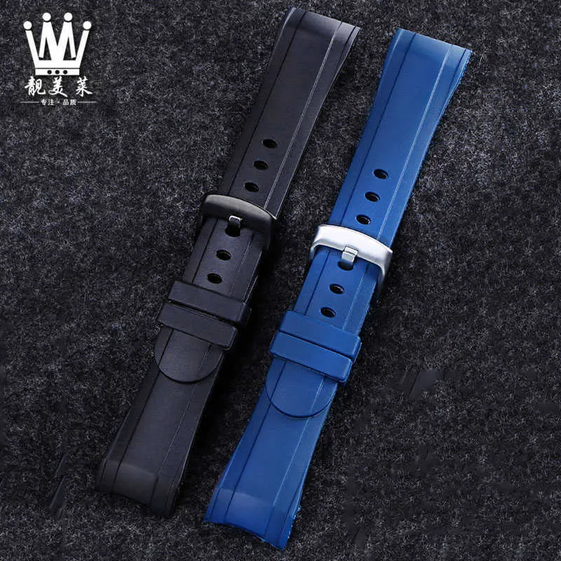 24mm Curved End Silicone Watch Band - Replacement Rubber Strap for ...