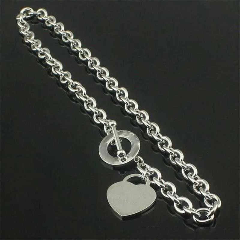 Christmas Gift 925 Silver Love Necklace Bracelet Set Wedding Jewelry Heart Pendant Necklaces Bangle Sets 2 in 1241M