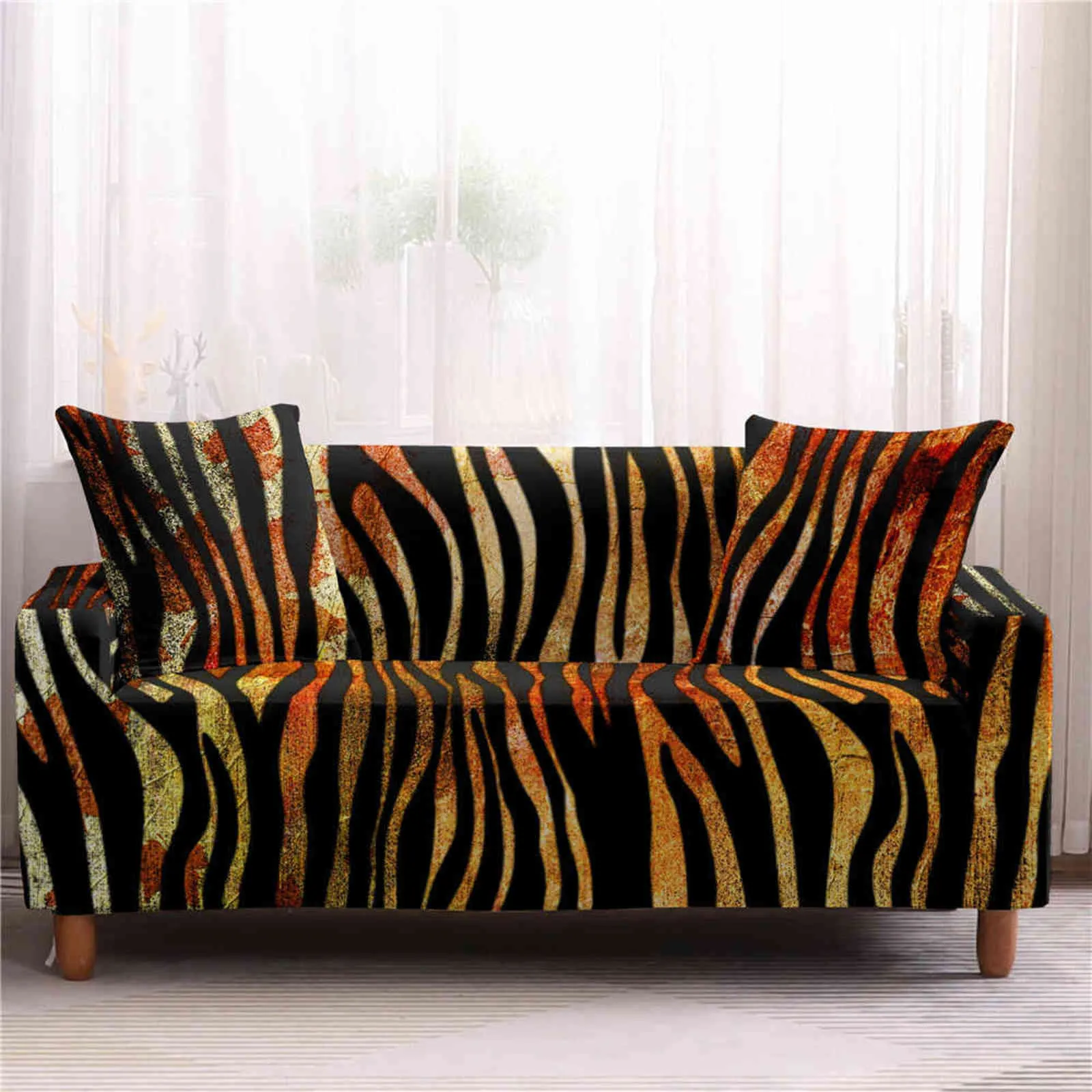 Stretch-Sofa-Schonbezüge mit Leopardenmuster, elastischer Wickel, All-Inclusive-Couchbezug für Wohnzimmer, 1/2/3/4-Sitzer, L-Form, 211116