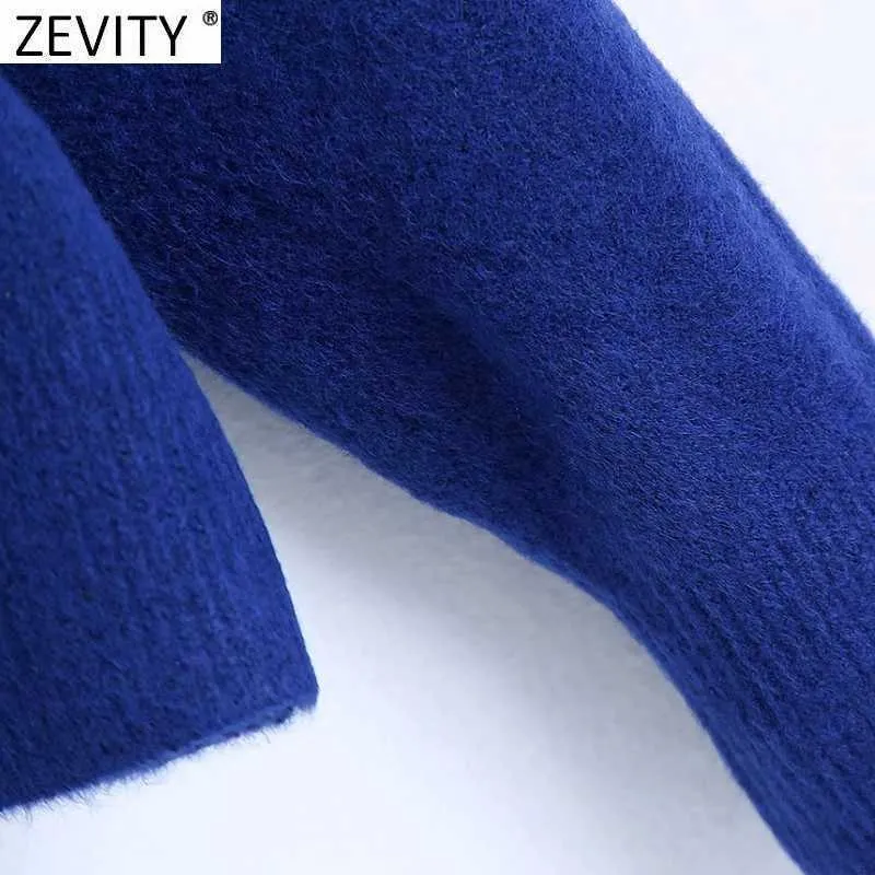 Zevity femmes simplement O cou doux au toucher décontracté pull à tricoter femme Chic basique à manches longues pulls loisirs marque hauts SW902 210914