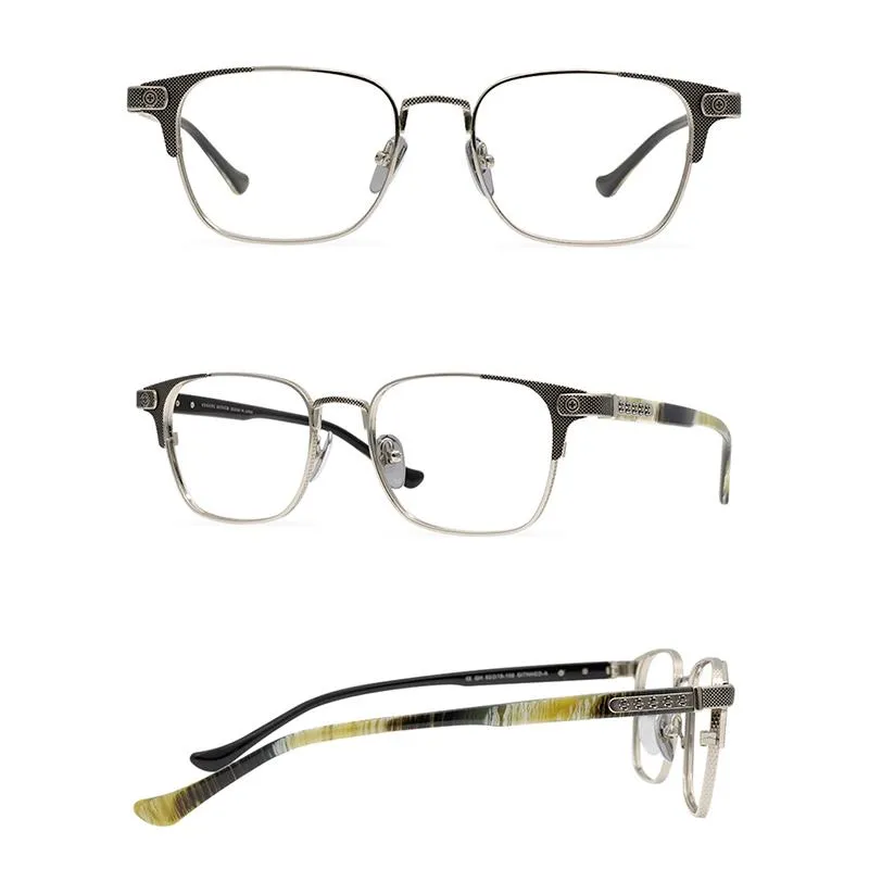 Montature occhiali da sole alla moda Belight Optical Men Japan Design Vintage Square Retro Titanium con montatura occhiali in acetato Precription 320q