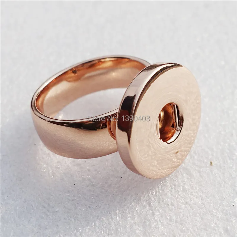 12 Stück, insgesamt 18 mm, Druckknöpfe, Ringgröße 17, modischer Roségold-Metallschmuck für Männer und Frauen, 7