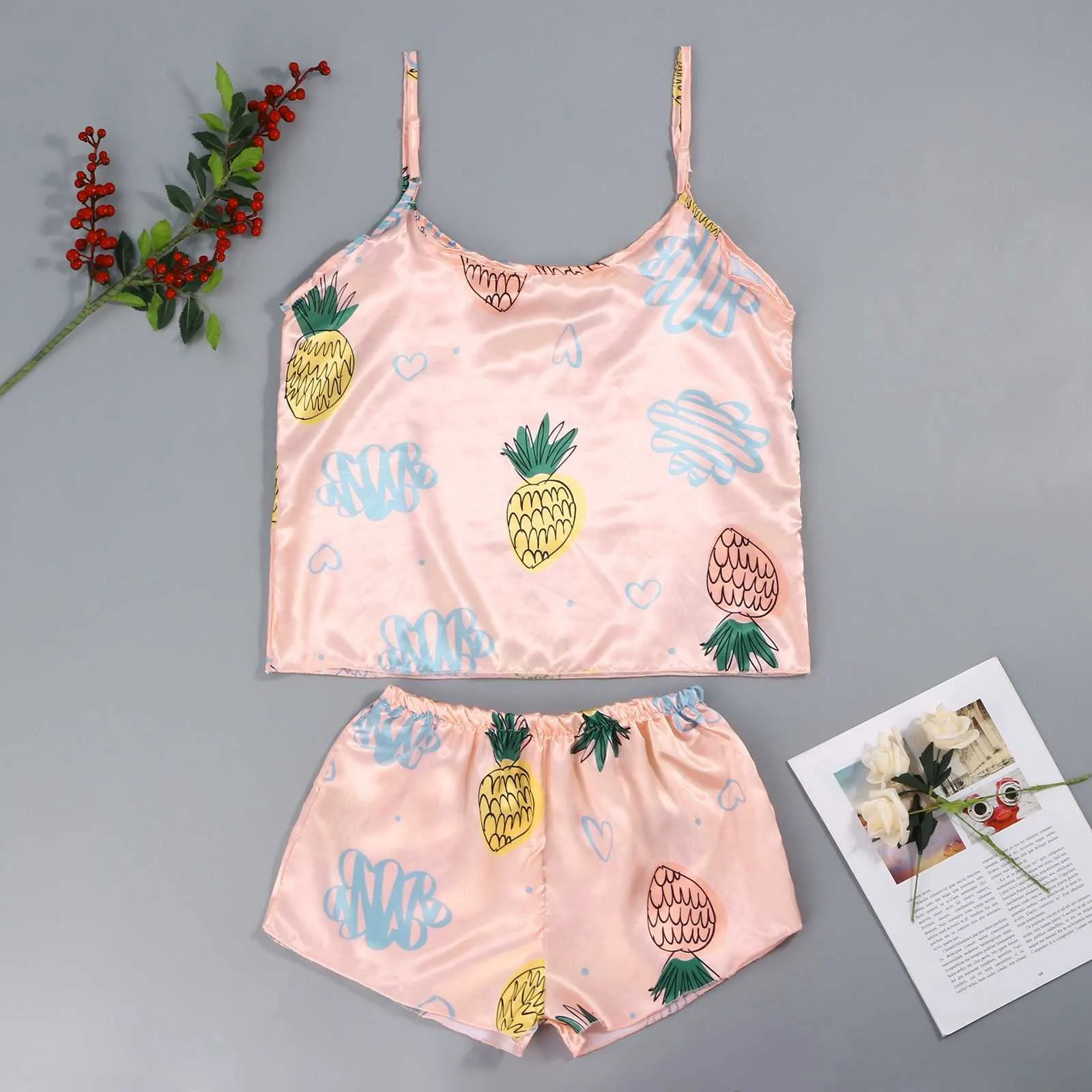 Summer Lace Short-sleeved Shorts Ladies Pajamas Set Simple Cute Style Short-sleeved Pajamas Women's Home Service Q0706