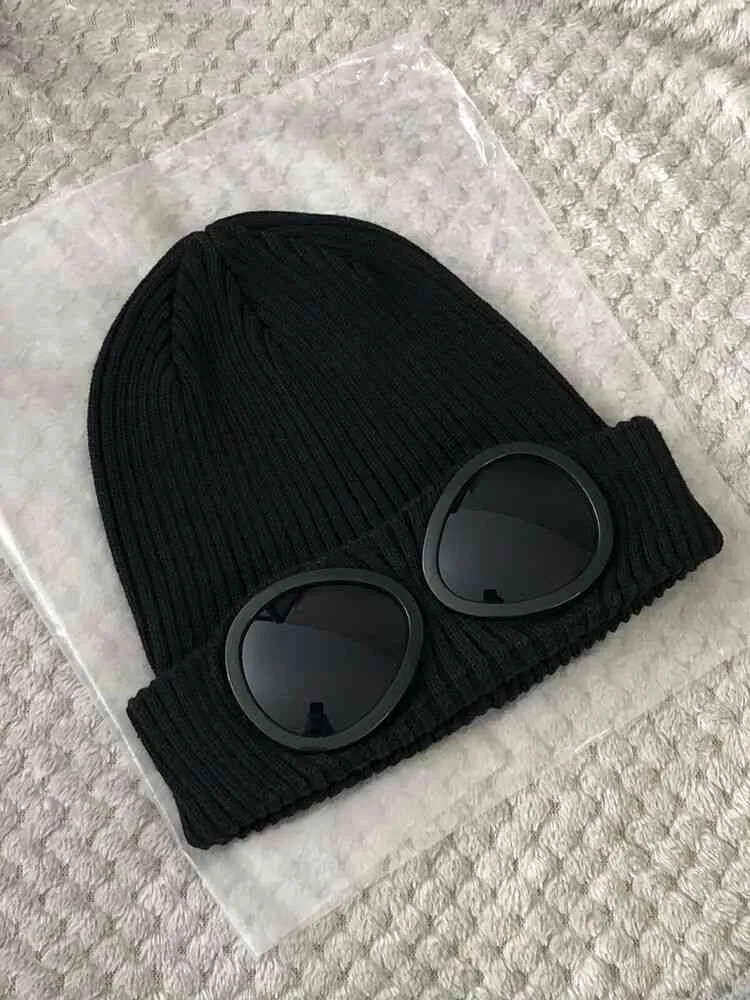 Шапка Company Beanie CP Goggle Style, черная двойная шапка Google унисекс, зимняя рождественская 60783594727798