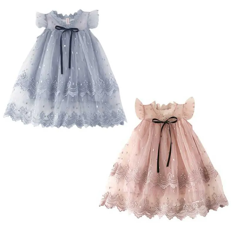 Robe d'été en dentelle pour petites filles, vêtements doux pour enfants, Q0716, 2021