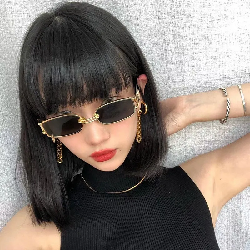 Personality Metal Framework Sunglasses Fashion Trend Unisex Fashion VINTAGE Hip-hop Sun Glasses