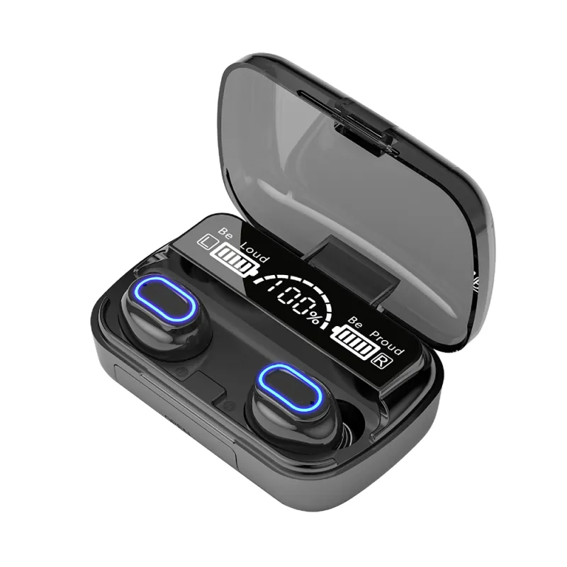 Factory Outlet M1 trådlösa hörlurar TWS Bluetooth 51 hörlurar Stereo sportvattentäta headset med LED -digital display för i1048312