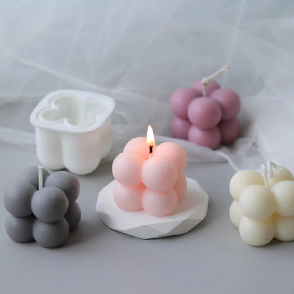 Moules de bougies en Silicone 3D faits à la main en forme de soja, bougies en plâtre d'aromathérapie, moule à gâteau au chocolat, Gadgets de cuisine 4826061