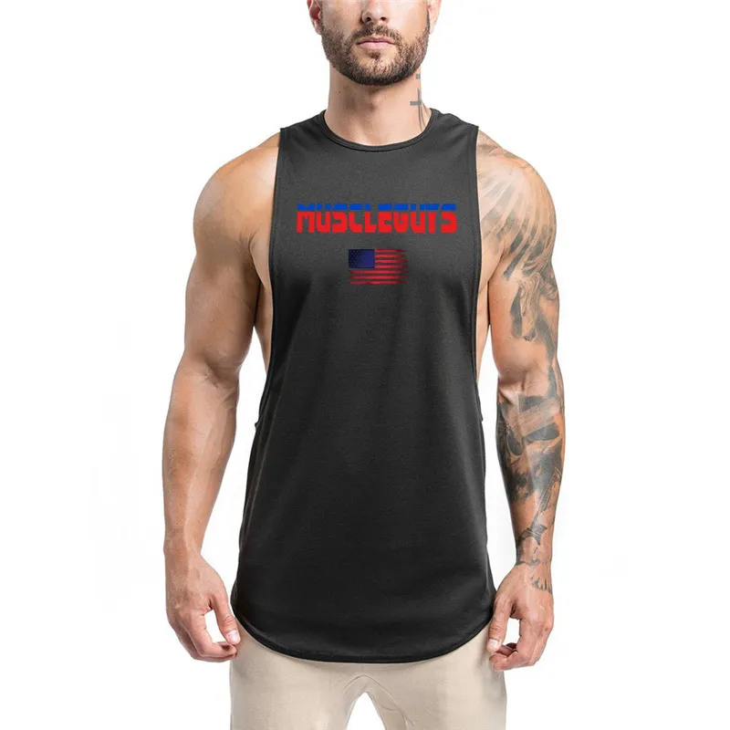 Muskleguys Kulturystyka Tank Topy Mężczyźni Moda Marka Odzież męska Kamizelka Gyms Stringer Tank Fitness Mężczyzna Tanktop Ubrania 210421