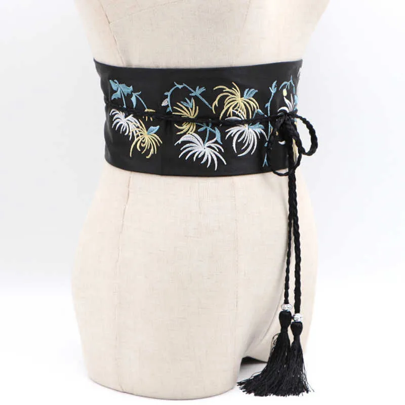 Женская японская традиционная одежда широкая пояса Винтаж моды печати Юката Obi Sash затягивая одежда аксессуары G1026