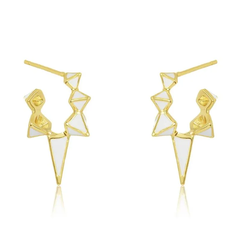 Einzigartiges Design europäischer Frauen Mode Schmuck farbenfrohe Neon Emaille 5 Spikes Rivet Hoop Ohrring Gold Farbe Huggie249W