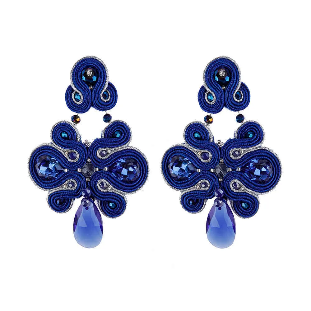 Soutache Fashion fine Drop earrings for women boho jewelry Handmade weave multiple colour Spring summer Accessories aesthetic