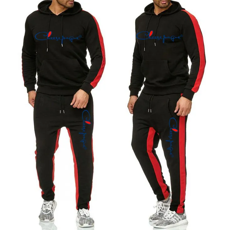 Marque de mode hommes ensembles survêtements automne nouveaux hommes sweats à capuche + pantalons de survêtement deux pièces costume à capuche ensembles décontractés hommes vêtements