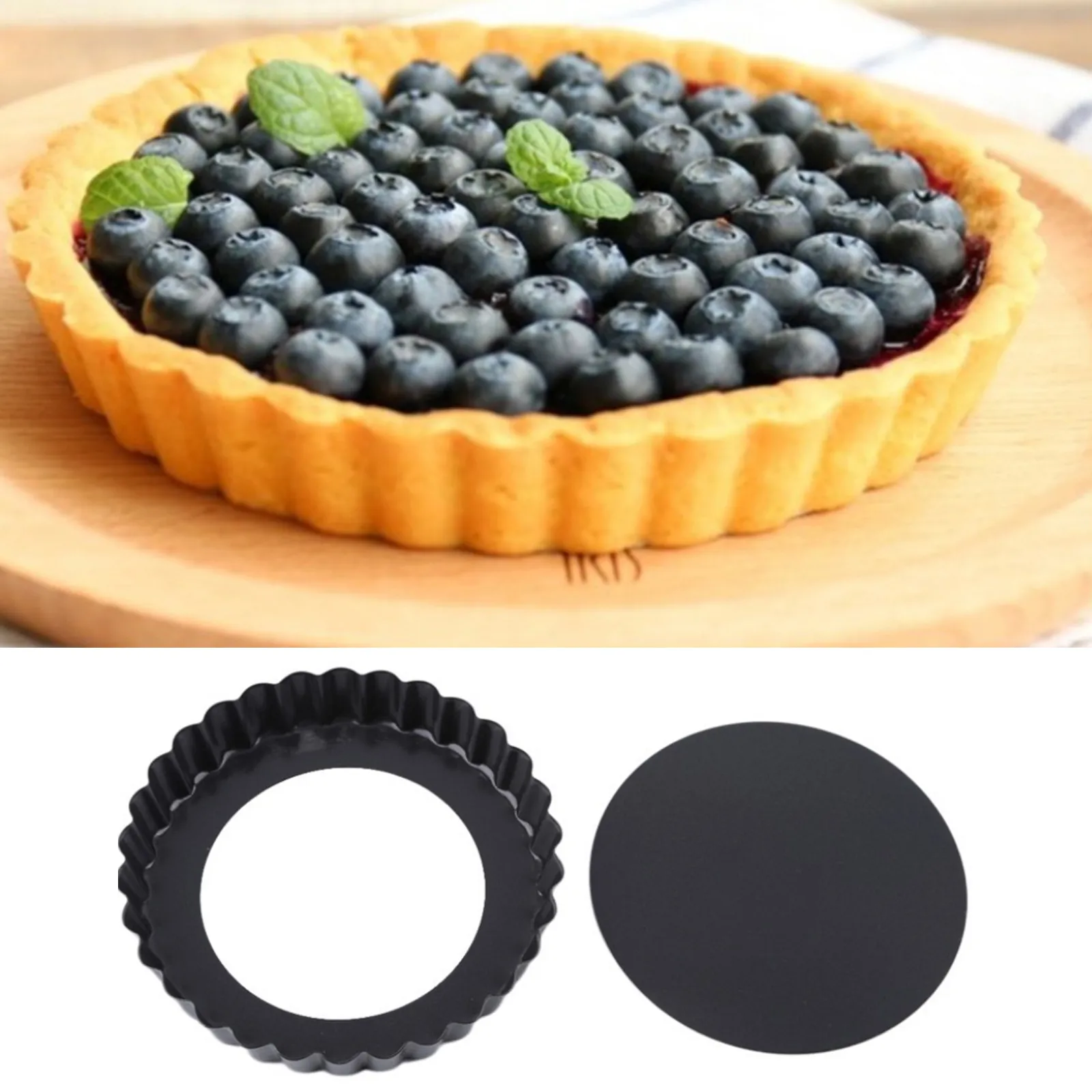 4 pz Mini Pie Muffin Cupcake Teglie Antiaderente Crostata Quiche Flan Pan Stampi Torta Pizza Stampo Torta Rimovibile Fondo Allentato Rotondo Bakeware