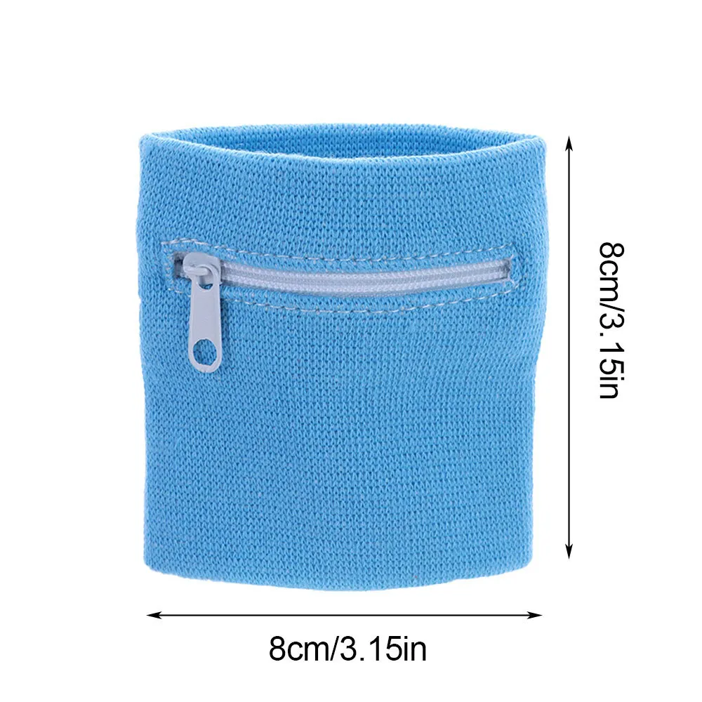 Unisex Sport Running Hand Guards Storage Bag Protector Cerniera Fascia il sudore Fascia il polso Fascia il sudore Portafoglio