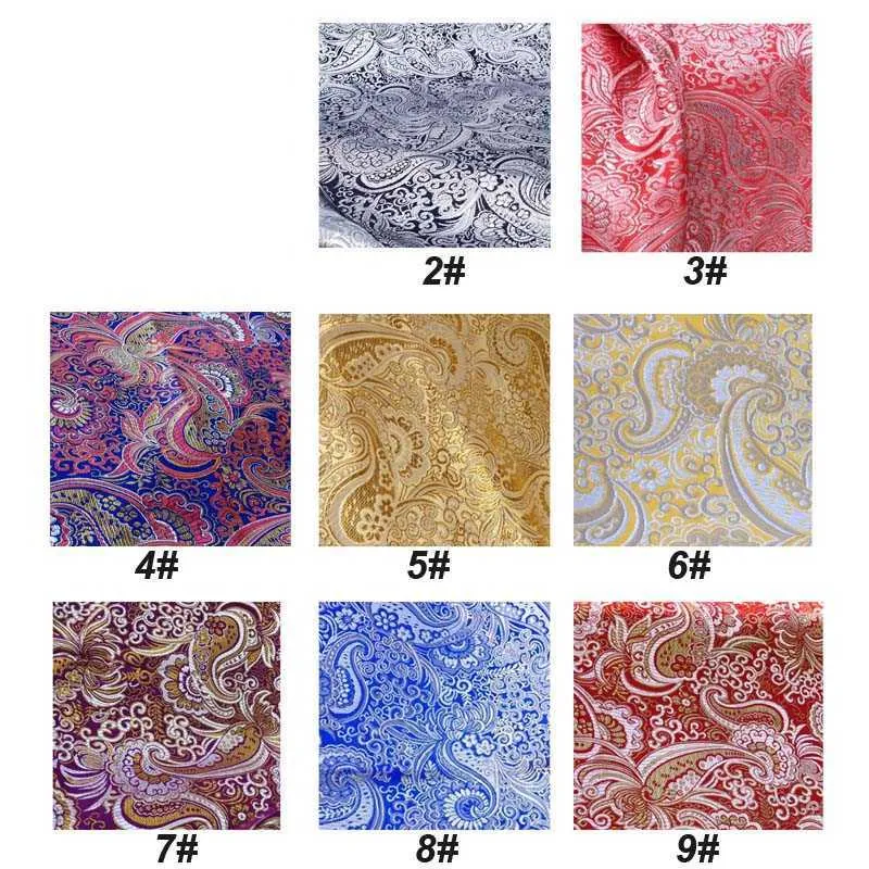 Afrikanischer glänzender Jacquard-Paisley-Brokat-dünner Stoff für Kleider, DIY-Hochzeitsbekleidung, Nähstoff, Patchwork-Tecido-Stoff, Breite 148 cm, 210702