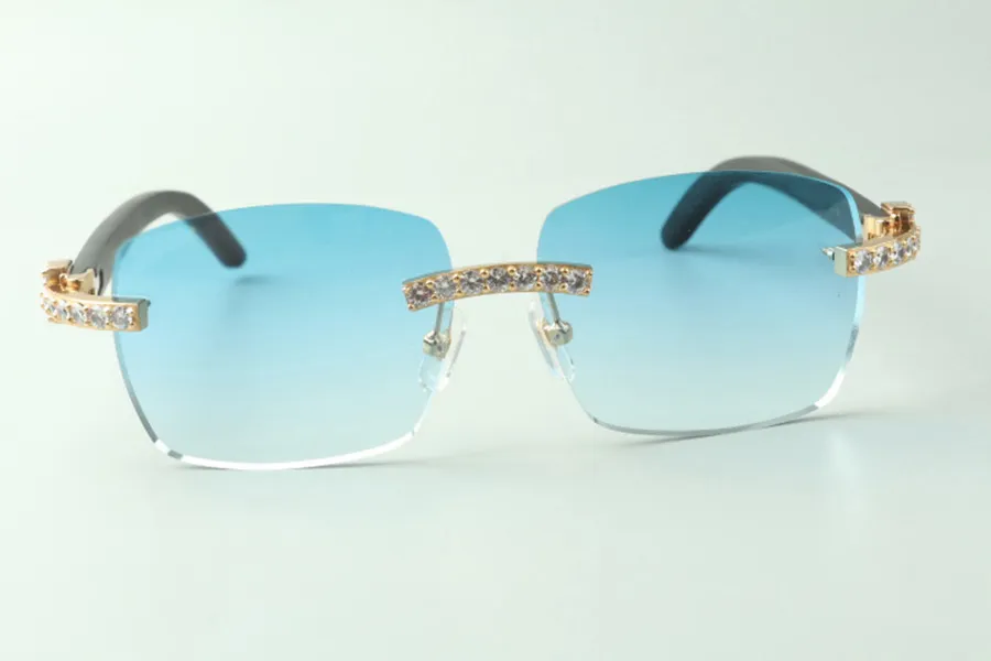 Gafas de sol Direct s XL con diamantes 3524025 con patillas de madera negras, gafas de diseño de tamaño 18-135 mm2465