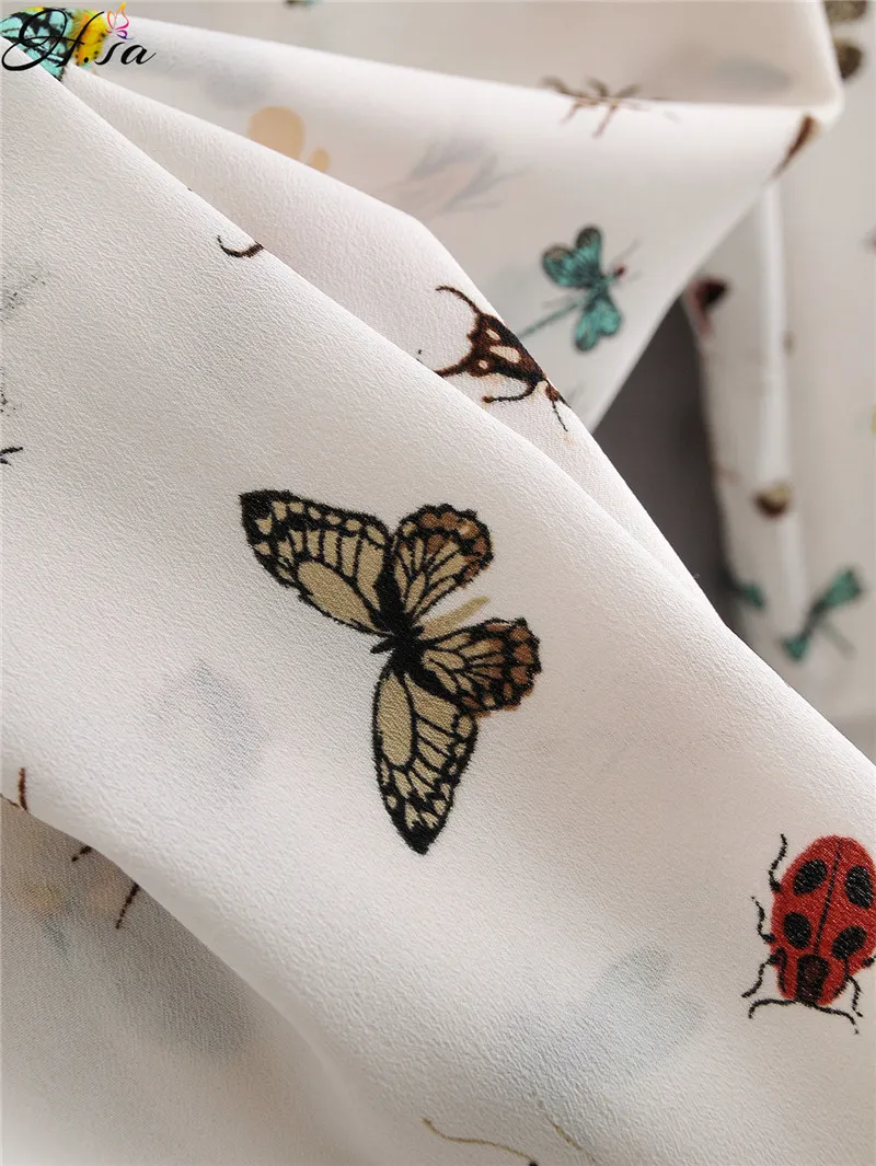Fåglar Skriv ut Skjortor 35% Bomull Kvinna Toppar Mode Vår Sommar Loose Casual Ladies Shirt Butterfly White 210430