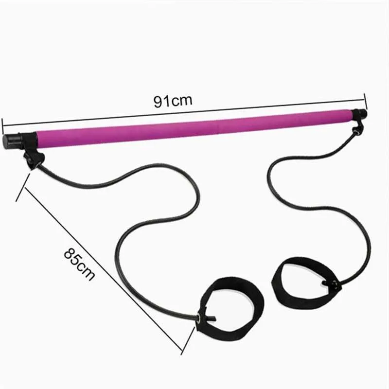 Barra portatile da yoga pilates con fascia di resistenza Home Gym Tonificazione muscolare Bar Fitness Stretching Sport Allenamento il corpo Esercizio H1026