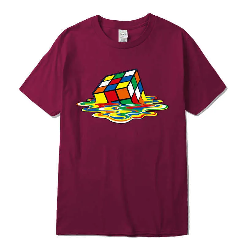 Xinyi Heren T-shirt Hoge Kwaliteit 100% Katoen Voor Mannen Korte Mouw Magic Square Design Print T-shirts T-shirts Kleding 210629