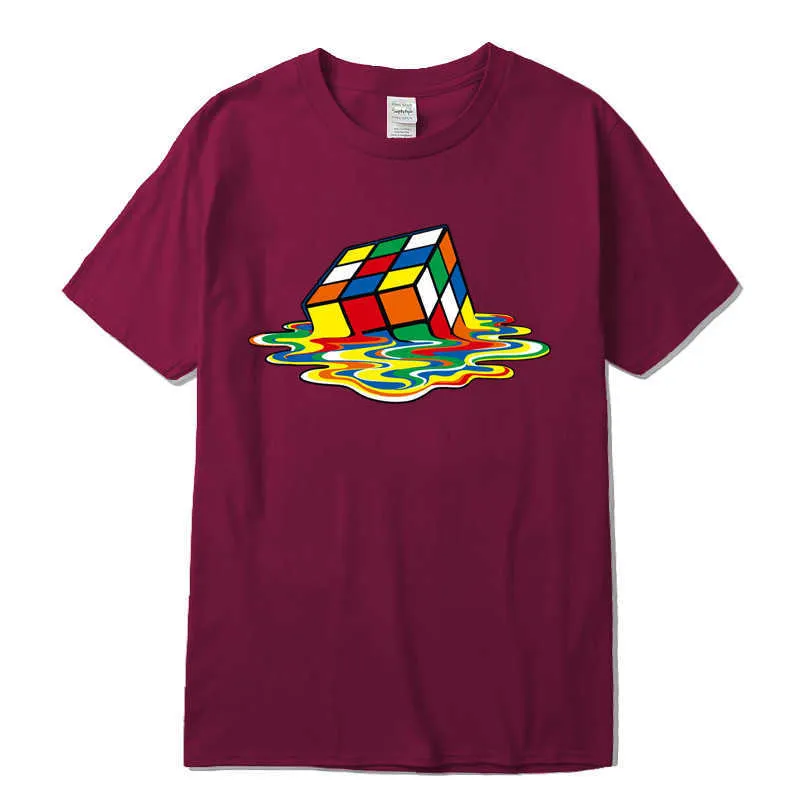 XINYI T-shirt da uomo Alta qualità 100% cotone uomo manica corta Magic Square design magliette con stampa T-shirt Abbigliamento 210629