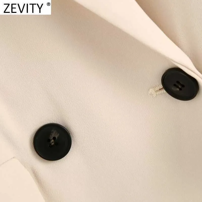 Zevity Women Fashion Notched Collar Solid Casual Blazer Coat Office Ladies Snygg Outwear Suit Chic Business Mrot Tops SW710 210930