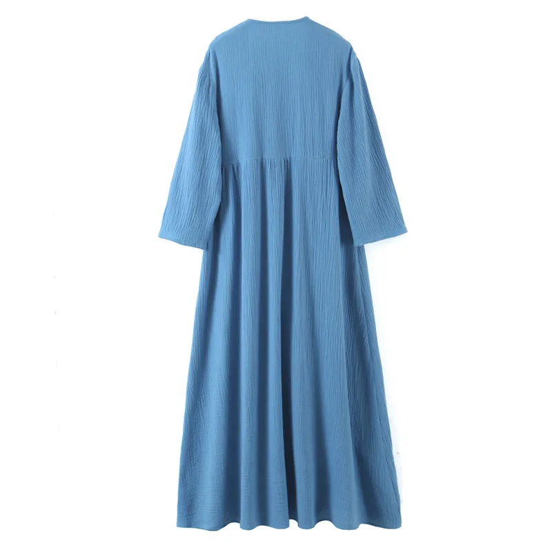 Fashion Blue Draped Midi Dress Women Summer Deep V Neck Half Sleeve Female Dresses Vestido Feminino 210430