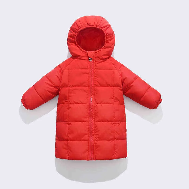 Baby Girl Boy Duck Down Jacket Long Baby Toddler Hooded Down Jacket Child Warm Snowsuit Outfit Baby Clothes 1-10Y J220718