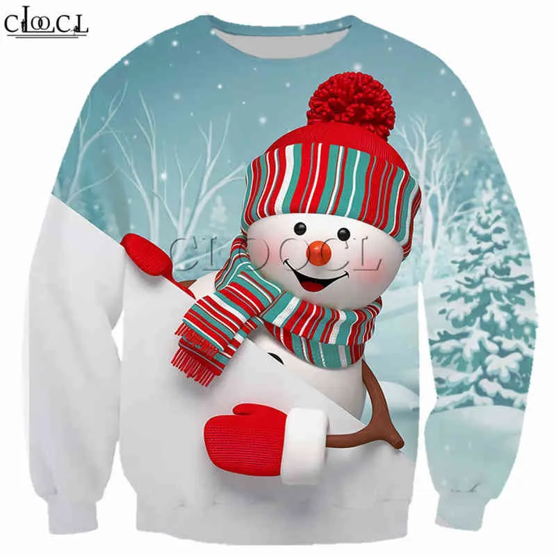 Cloocl Christmas Moda Mężczyźni Bluza Ho DABBING Santa Claus 3D Drukowane Z Długim Rękawem Odzieży Outerwear Unisex Streetwear Topy 211217