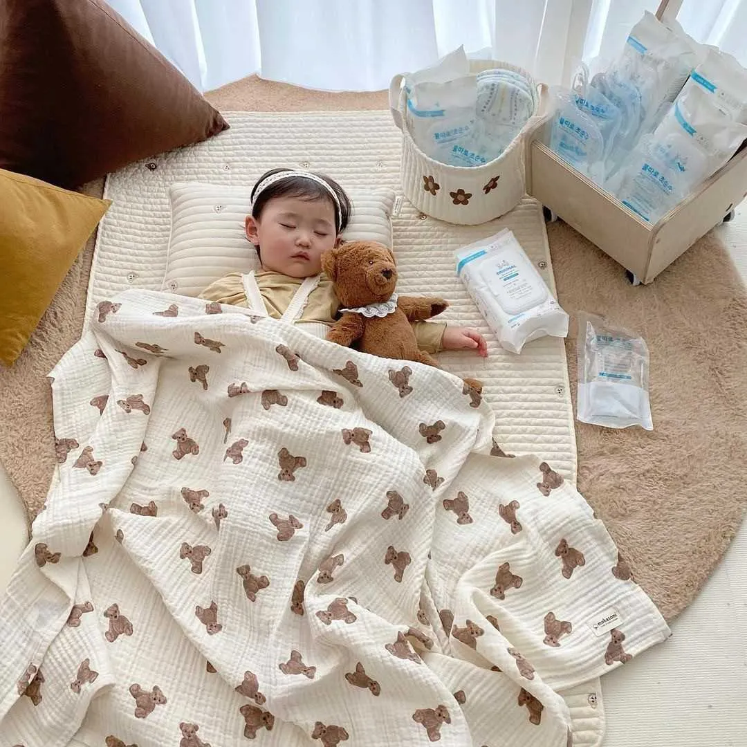 Coperte bambini in cotone nate Coperta organica morbida Mussola Swaddle Wrap Feeding Burp Cloth Towel Sciarpa Stuff 210915
