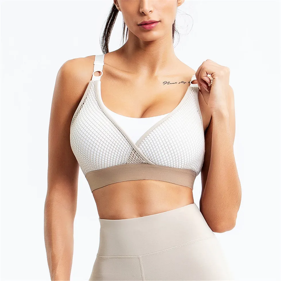 Reggiseno sportivo Melody Activewear Top Reggiseno da yoga traspirante da donna Reggiseni da corsa Canotta da ginnastica in rete Reggiseno push-up Abbigliamento sportivo