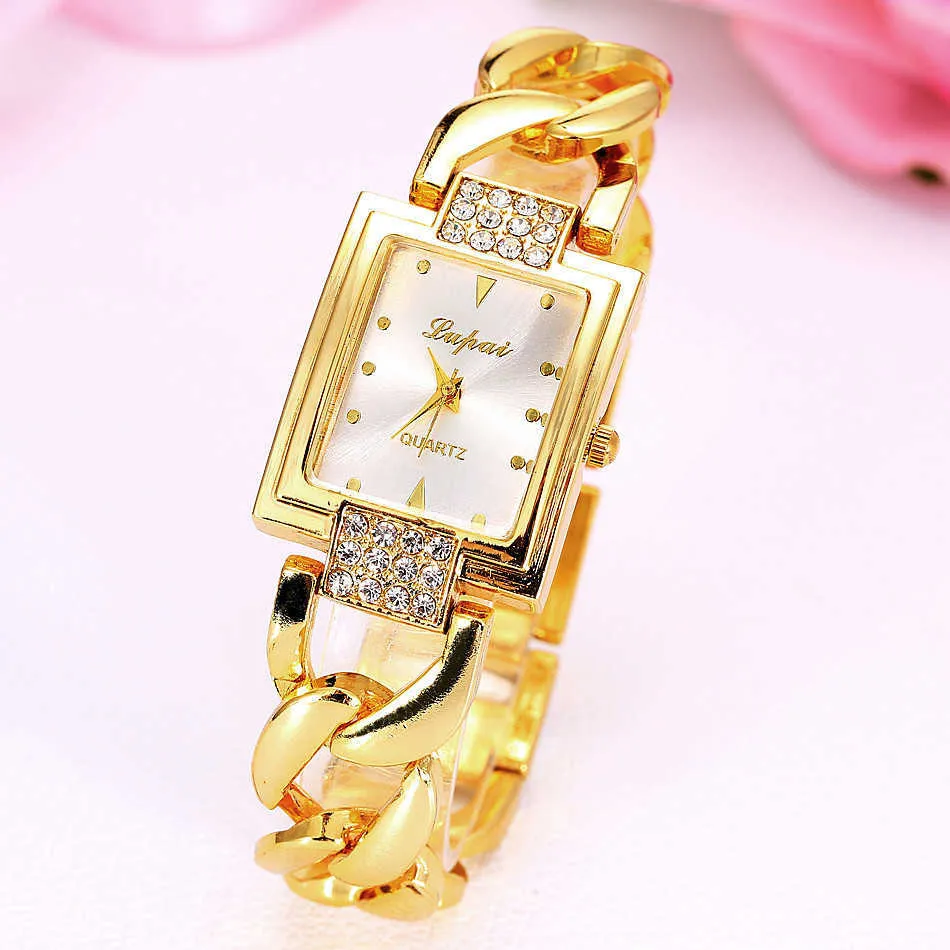 Guarantee Crystal Diamond Luxury Gold Stainless Steel Women's Watch G230529