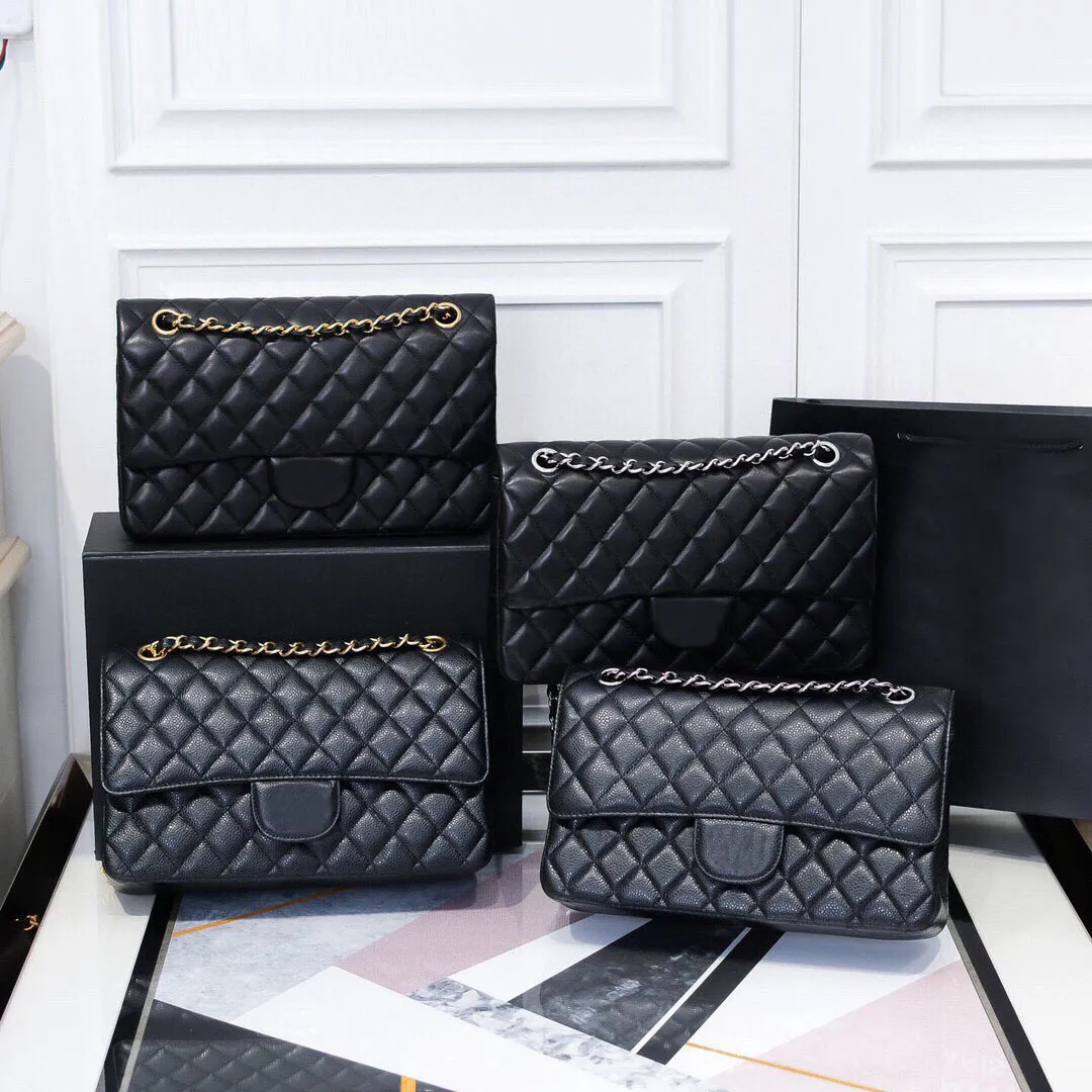Klassiska designers axelväskor handväskor högkvalitativa kvinnliga mode äkta läder designer handväska kvinnor klaff bokstäver svart cross2082