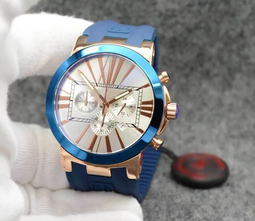 Black Limited watch Individual Style Dual Time Exquisit Men Watch Chronograph Quartz Roman Marine Diver Hispania Mens Watches Hamm258j