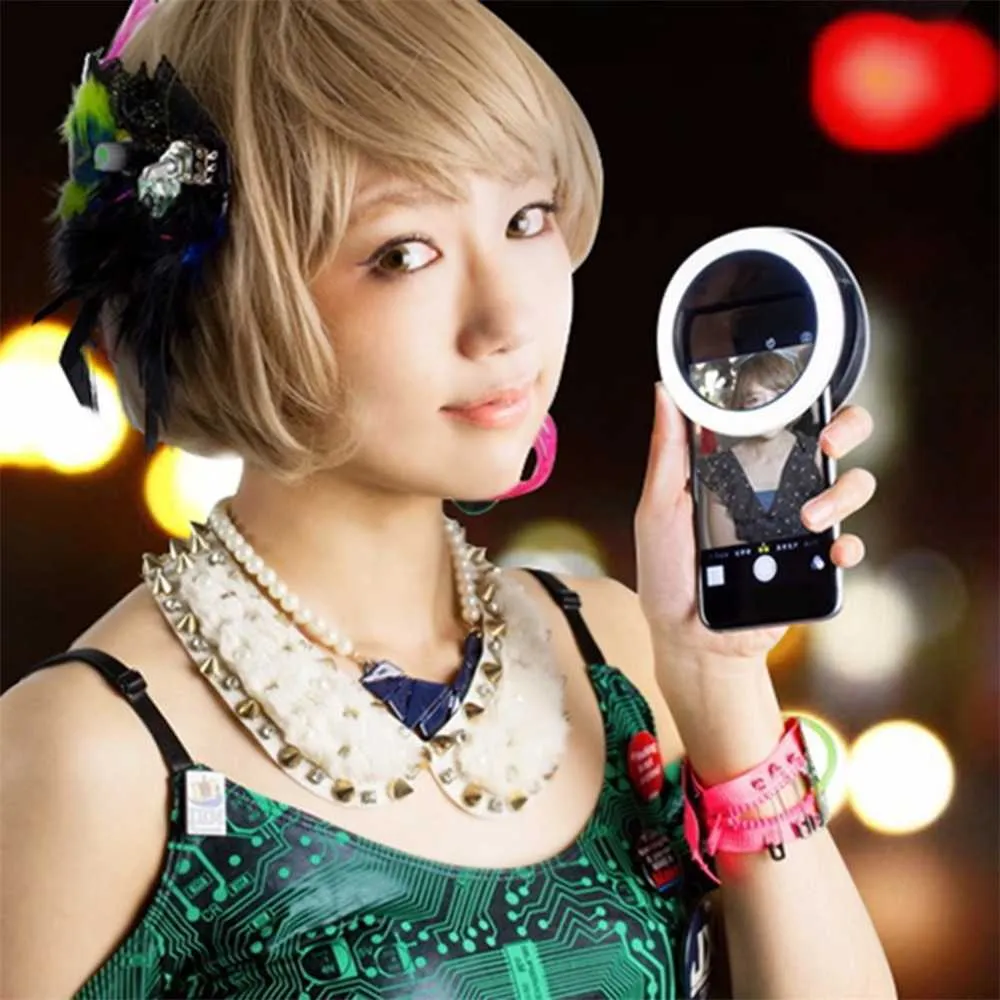36 LED Selfie Ljus Telefon Blixt Fill Belysning Kamera Clip-on Ring Video Enhancing Up Lamp