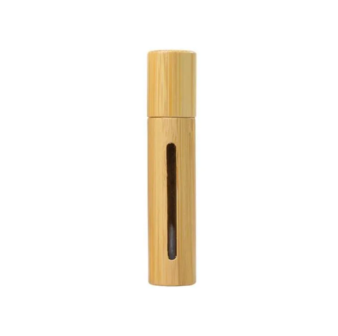 Naturlig bambu glas eterisk oljeflaska 3ml / 5ml / 10ml påfyllbar tom parfym doft doft stål rullboll flaskor sn