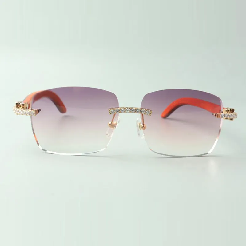 Direct s endless diamond sunglasses 3524025 with orange wooden temples designer glasses size 18-135 mm3454