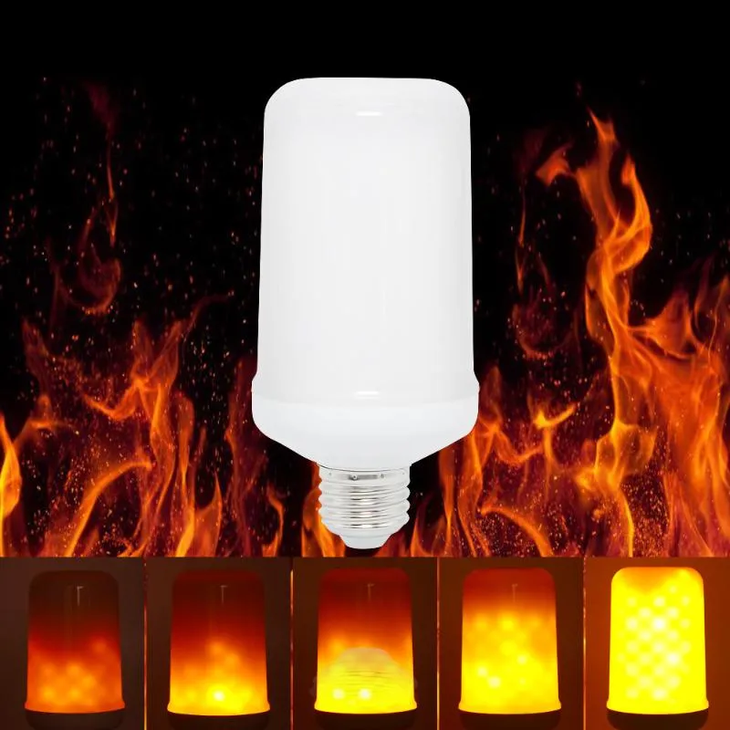 Bollen E27 Flame Effect Led Light Emulation Fire Flicker Flameless Lampen voor Holiday Party Christmas Lighting3017