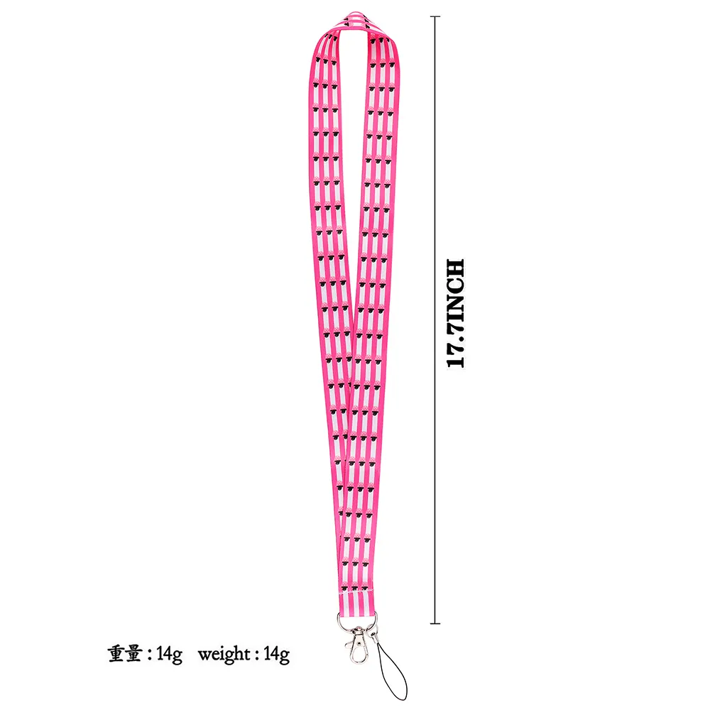 10ピース/ロットJ2836面白い漫画ピンクのキノコのラヤチェーンのキーホルダーの付属品USB IDバッジホルダーキーストラップストラップ