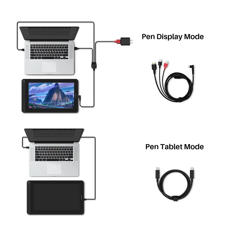 Huion Kamvas 13 8192 Grafik Tablet 120% SRGB Kalem Ekran Çizim Monitör Pil - Stylus Android Windows MacOS