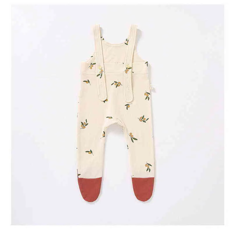 Automne bébé filles garçons barboteuse lune Olive Dot coton fronde combinaison né pantalon à pattes vêtements décontractés E1605 211229