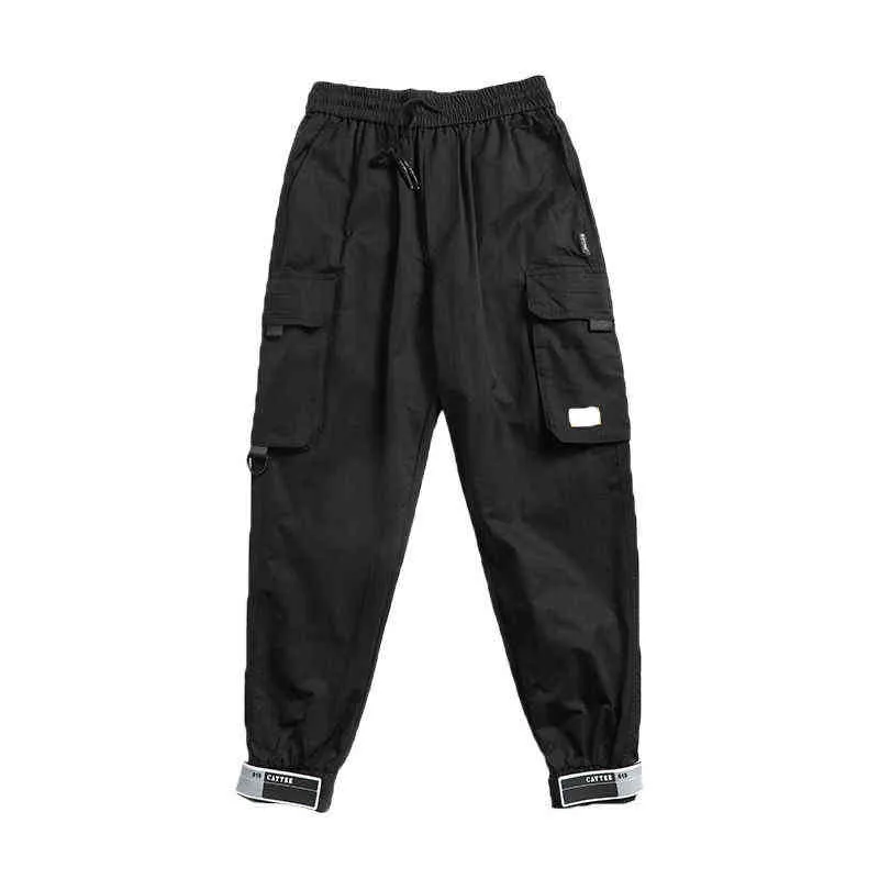 Cepler Kargo Pantolon Erkekler Renk Patchwork Casual Jogger Moda Taktik Pantolon Harajuku Streetwear 211201