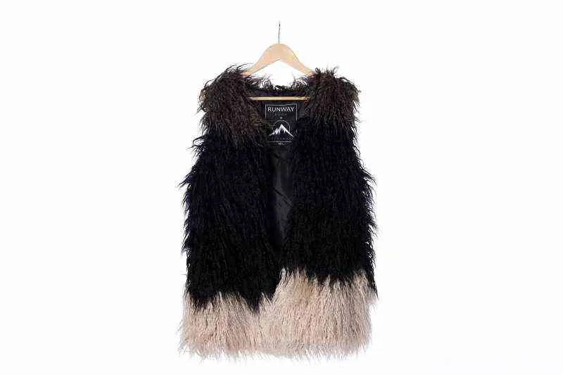 Fur Imitation Fur Coat Kvinnor Medium Long Radish Silk Vest 211207