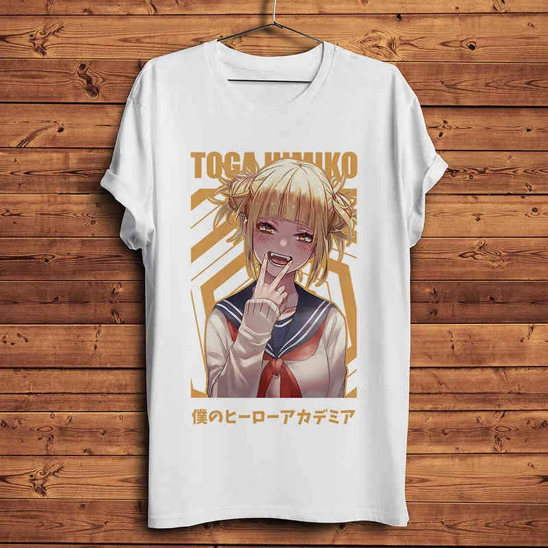 MHA Himiko Toga traverser mon corps drôle anime t-shirt hommes été nouveau blanc décontracté court t-shirt unisexe mon héros académique OTAKU tee G1222