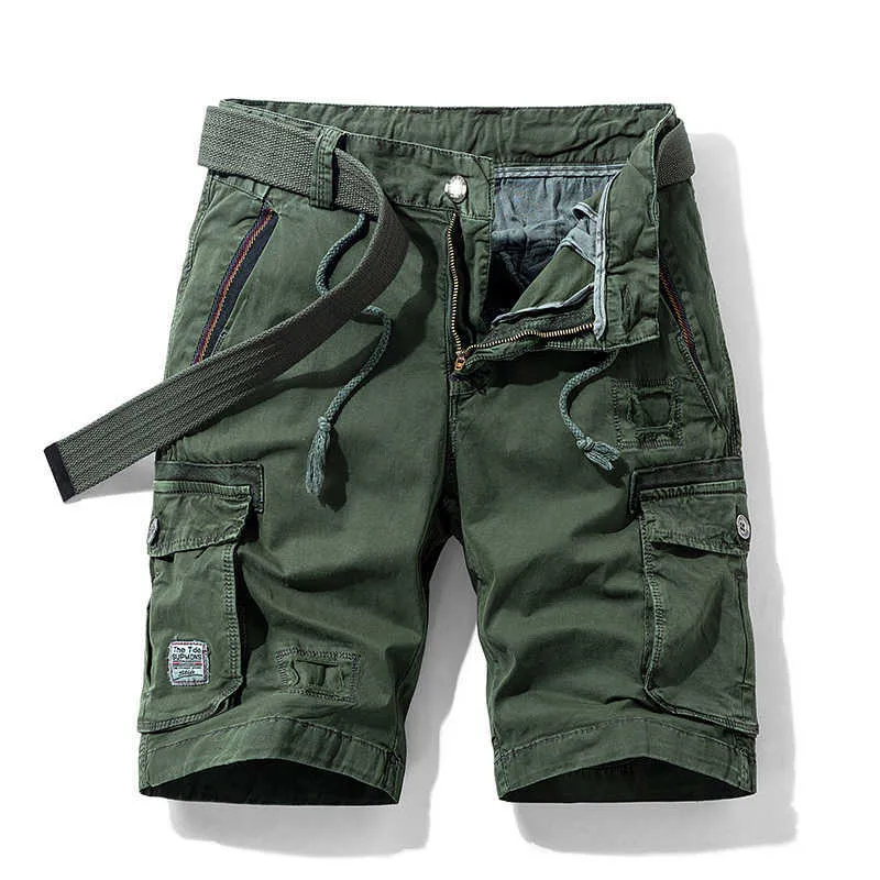 Spring Summer Men's Cargo Workwear Shorts Casual Fashion Outdoor Breathable High Quality Pants Streetwear 210716