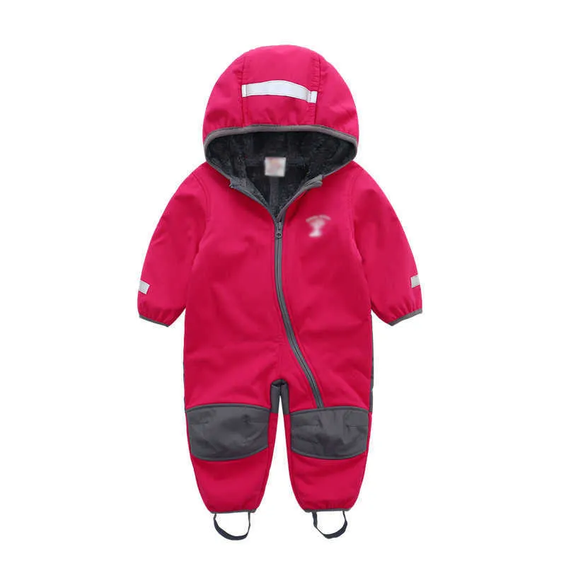 Combinaison softshell et velours intégrée pour enfants, coupe-vent et imperméable, combinaison imperméable pour enfants, combinaison chaude 211011