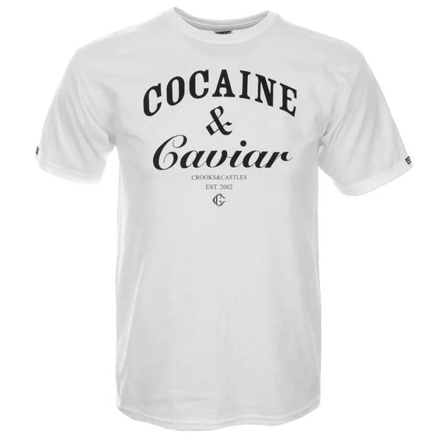 힙합 Streetwear COCA CAVIAR 여성 탑 유니섹스 화이트 블랙 운동복 도시 인쇄 편지 인쇄 T 셔츠 남성 210714