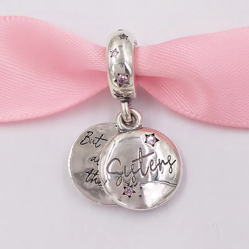 Creazione di gioielli da sposa in argento Pandora Forever Sisters Braccialetti con perline con ciondoli fai-da-te Regali la festa della mamma fidanzata moglie Collana con catena da donna con nome di perline 798012FPC