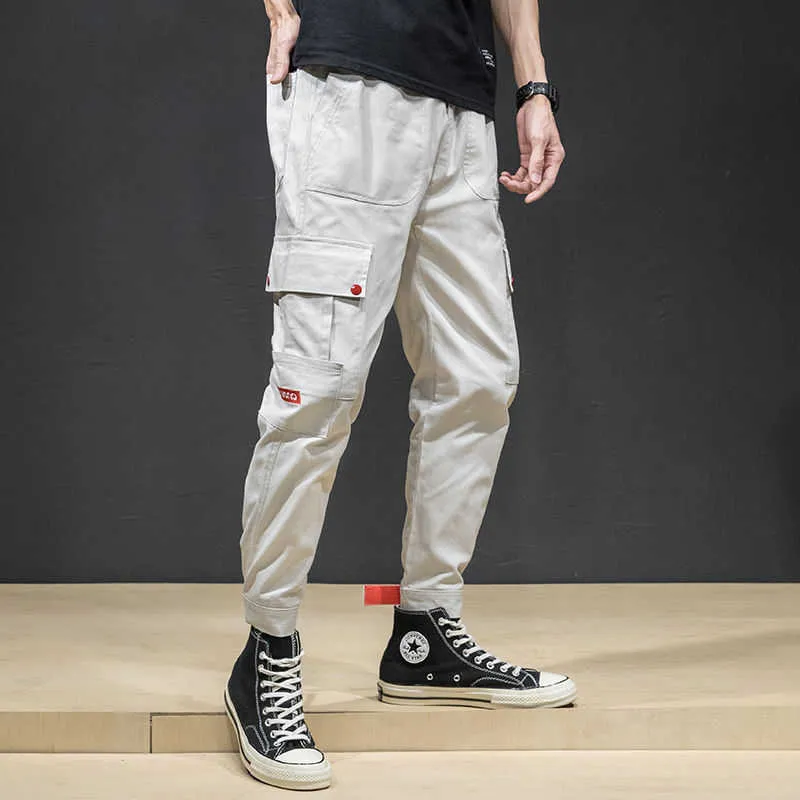 2021 Patchwork poches Cargo sarouel hommes Hip Hop décontracté survêtement Tatical pantalon Harajuku Streetwear homme pantalon Y0927