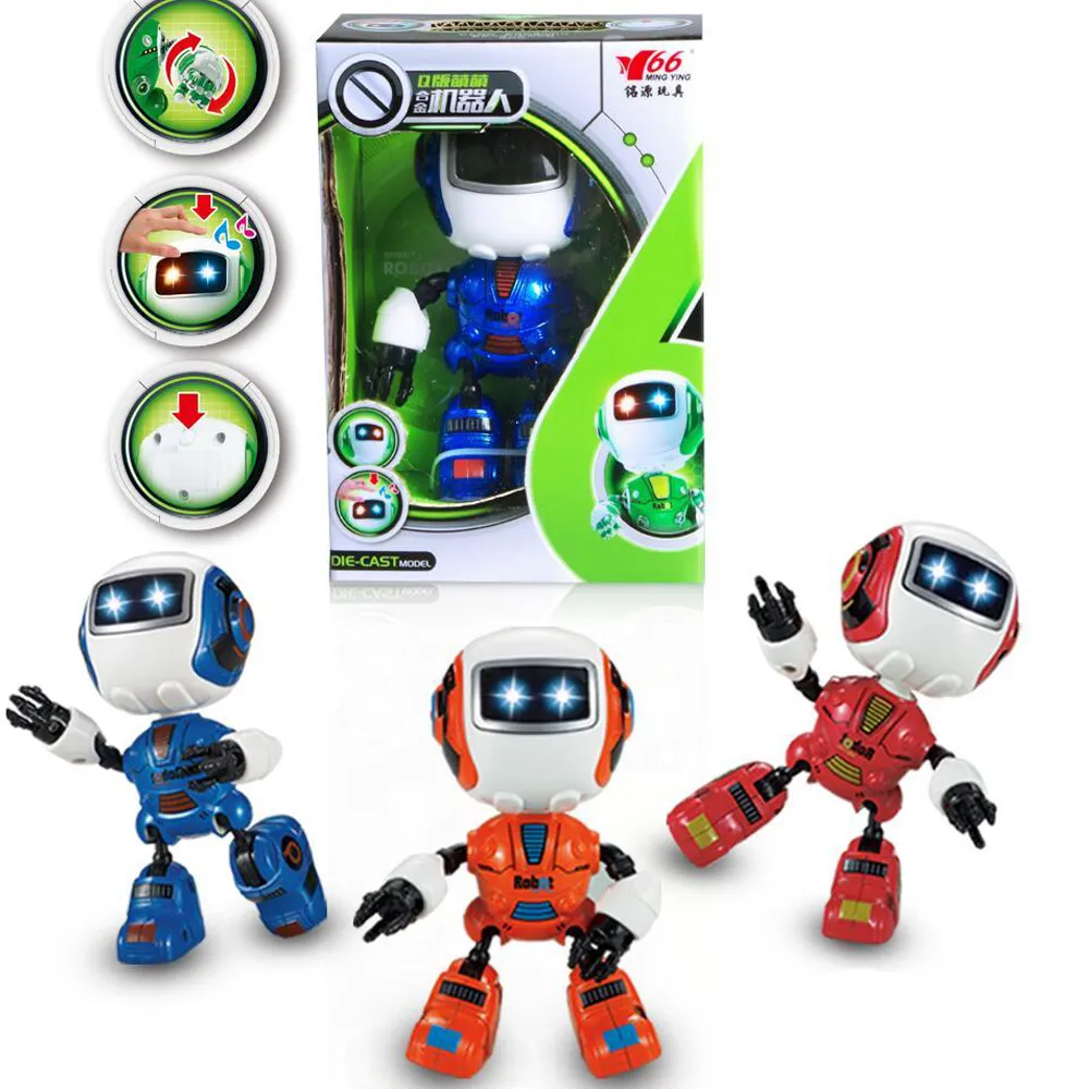 Smart Mini robot mignon alliage Robot Lighting Voice Intelligence Induction Induction Rotation Jouets pour garçons Birthday Gift94658999739170